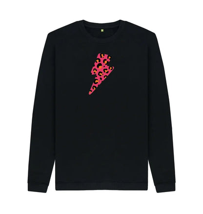 Red and orange leopard print lightning bolt unisex sweater - Trend Tonic