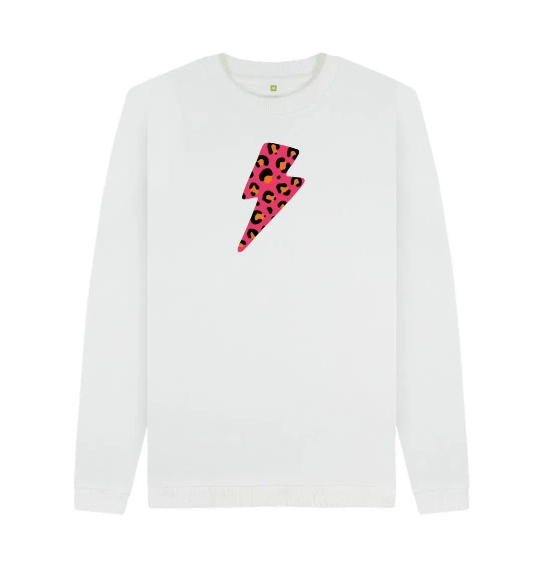 Red and orange leopard print lightning bolt unisex sweater - Trend Tonic