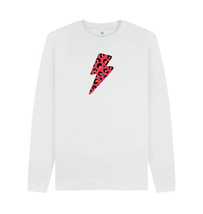 Red and orange leopard print lightning bolt unisex sweater - Trend Tonic