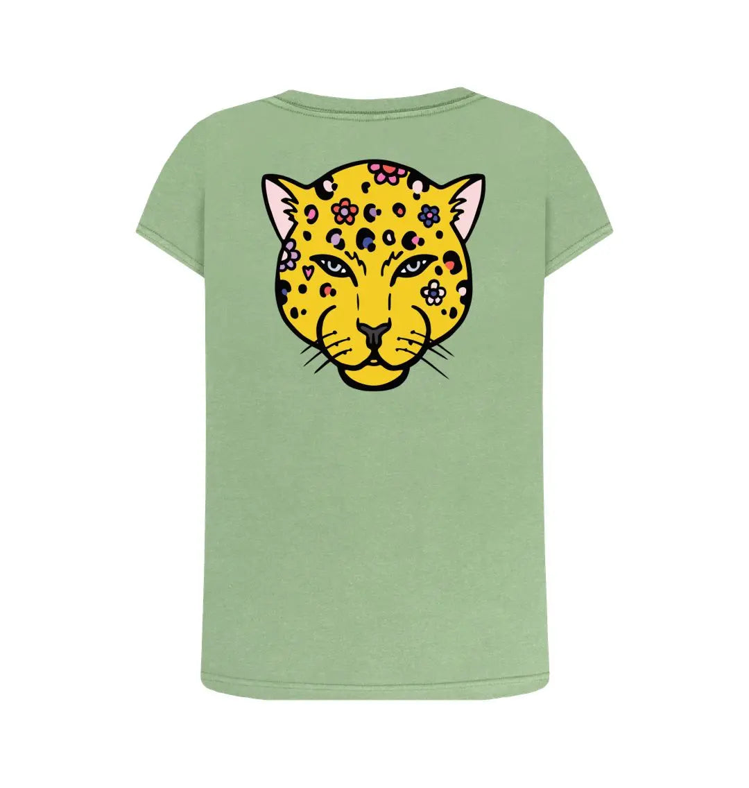 Summer leopard back print scoop neck tshirt - Trend Tonic