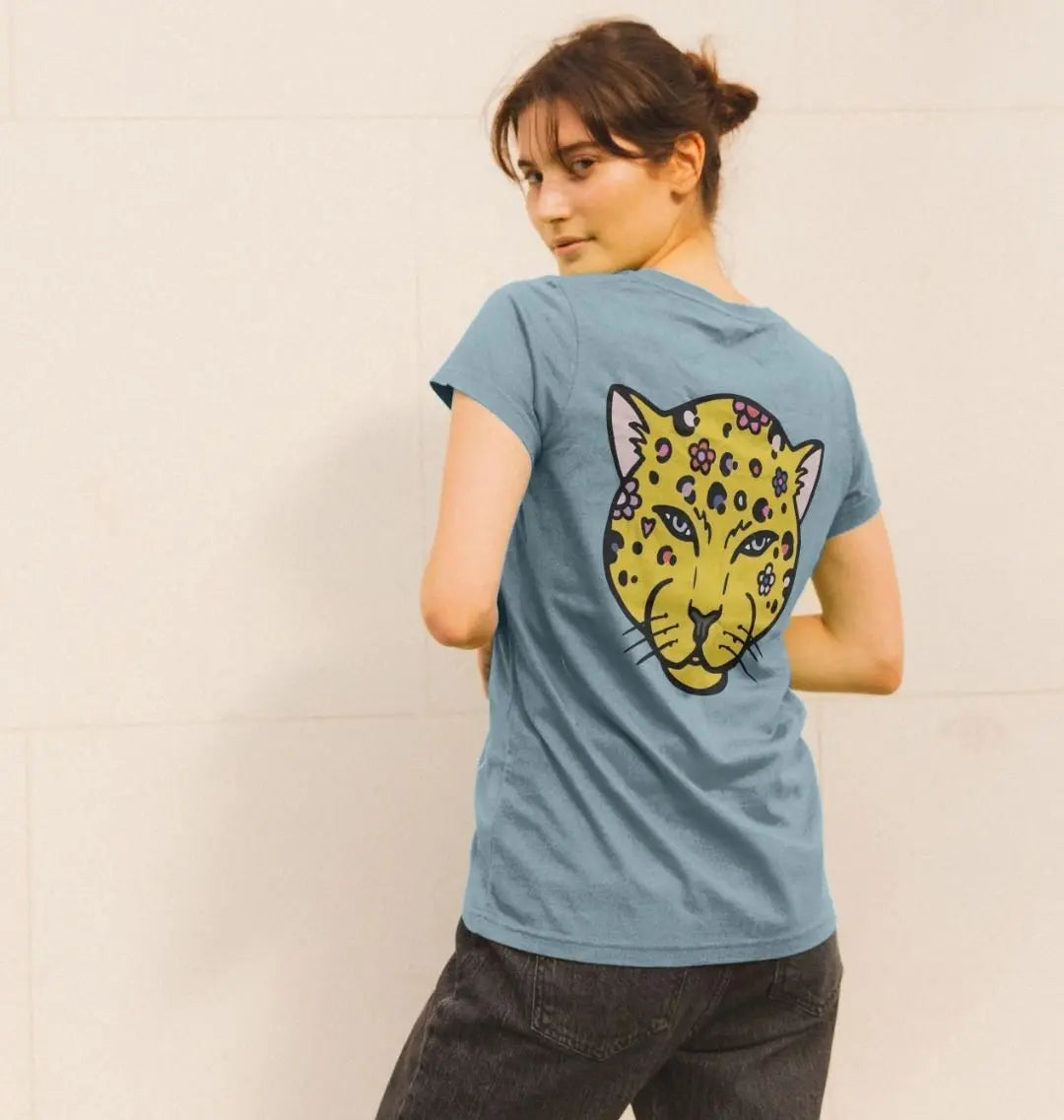 Summer leopard back print scoop neck tshirt Trend Tonic