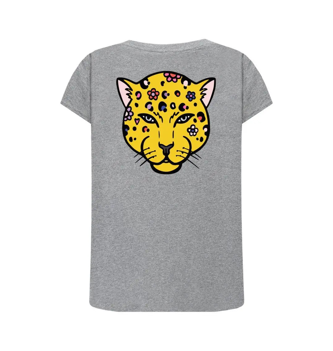 Summer leopard back print scoop neck tshirt - Trend Tonic