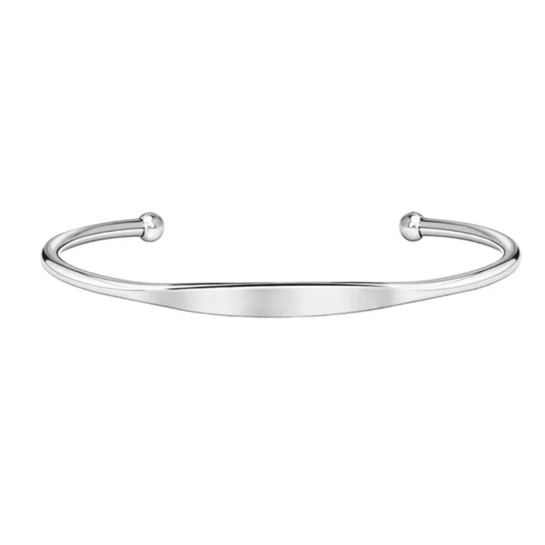 Engraved Silver Torque bangle