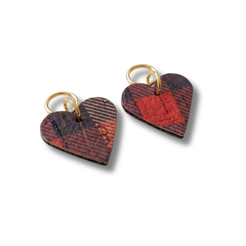 a pair of heart shaped earrings