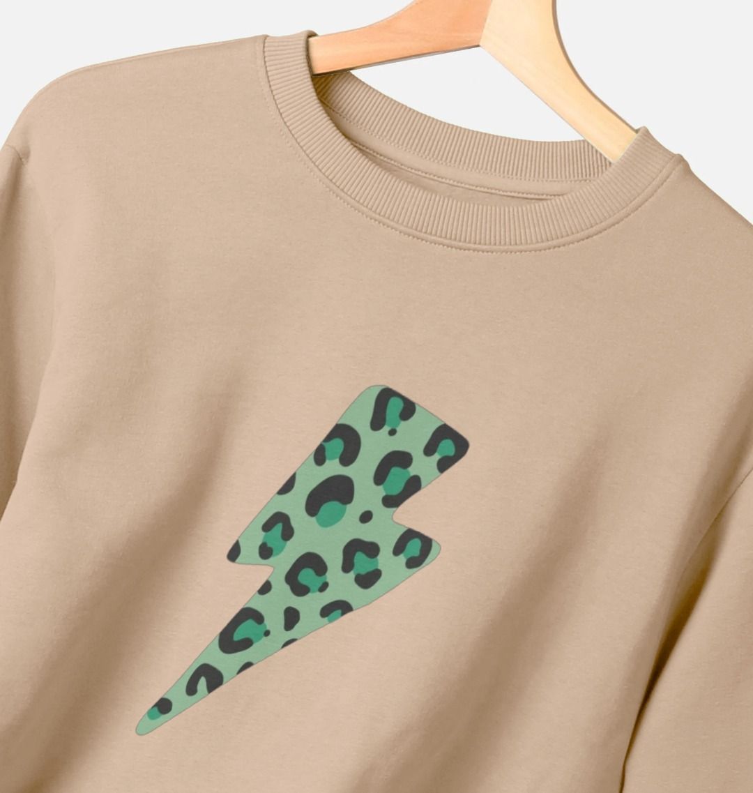 Green leopard lightning bolt sweater Trend Tonic