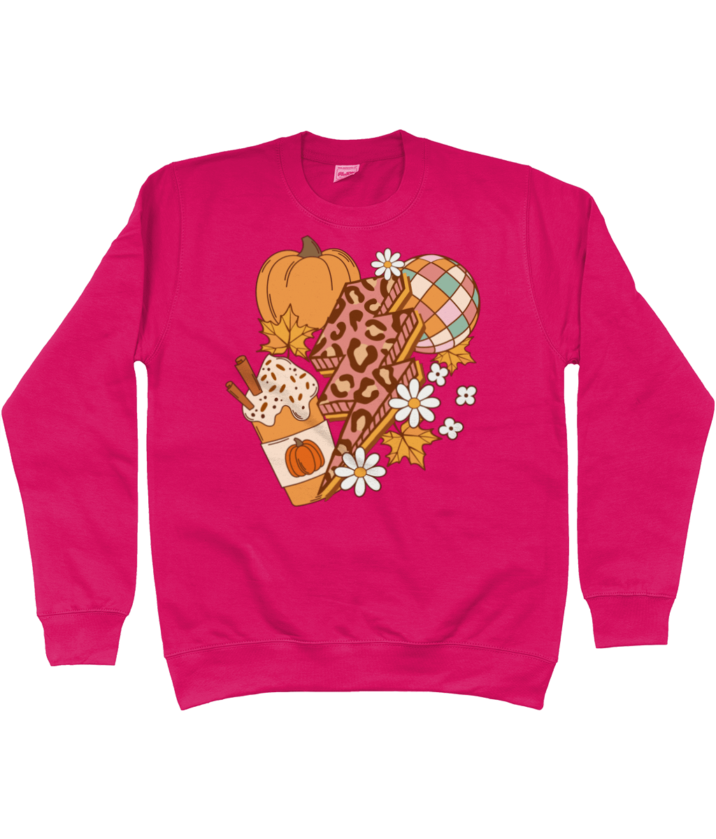 Autumn pumpkin lightning bolt sweatshirt - Trend Tonic