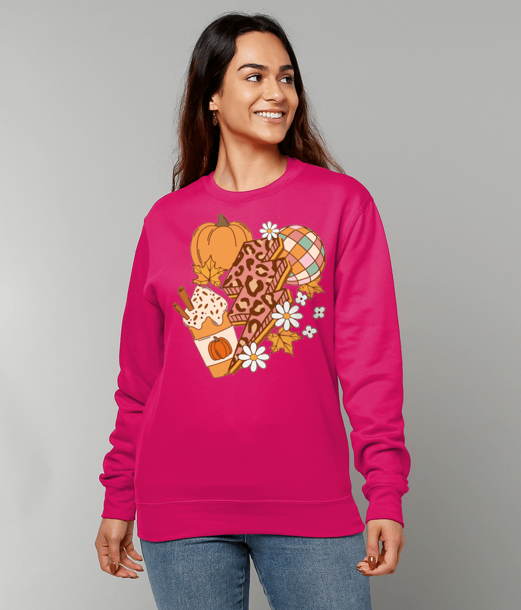 Autumn pumpkin lightning bolt sweatshirt - Trend Tonic