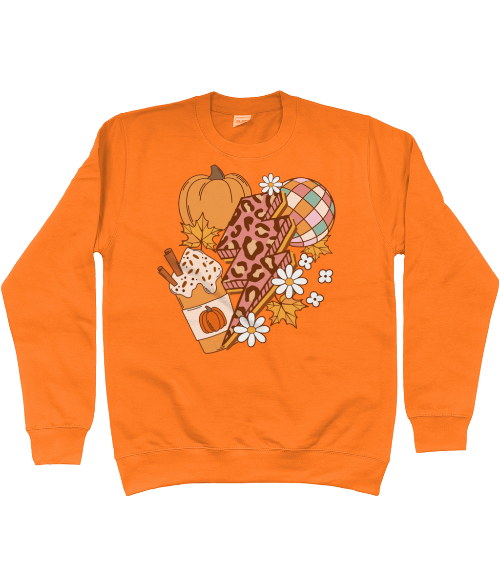 Autumn pumpkin lightning bolt sweatshirt - Trend Tonic