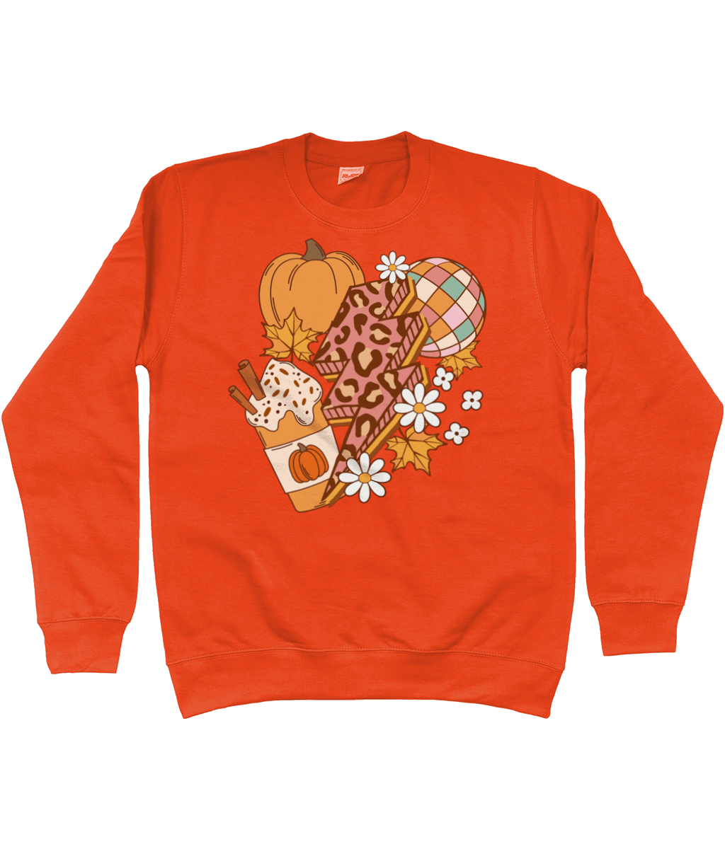 Autumn pumpkin lightning bolt sweatshirt - Trend Tonic