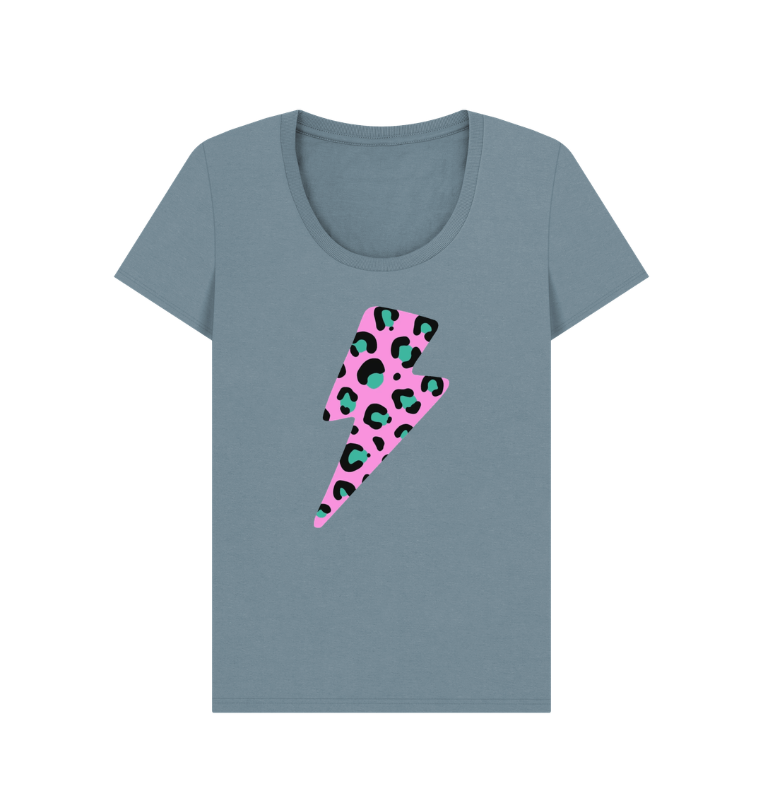 Stone Blue Printed T-shirt Front