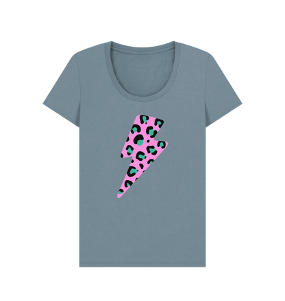 Stone Blue Printed T-shirt Front