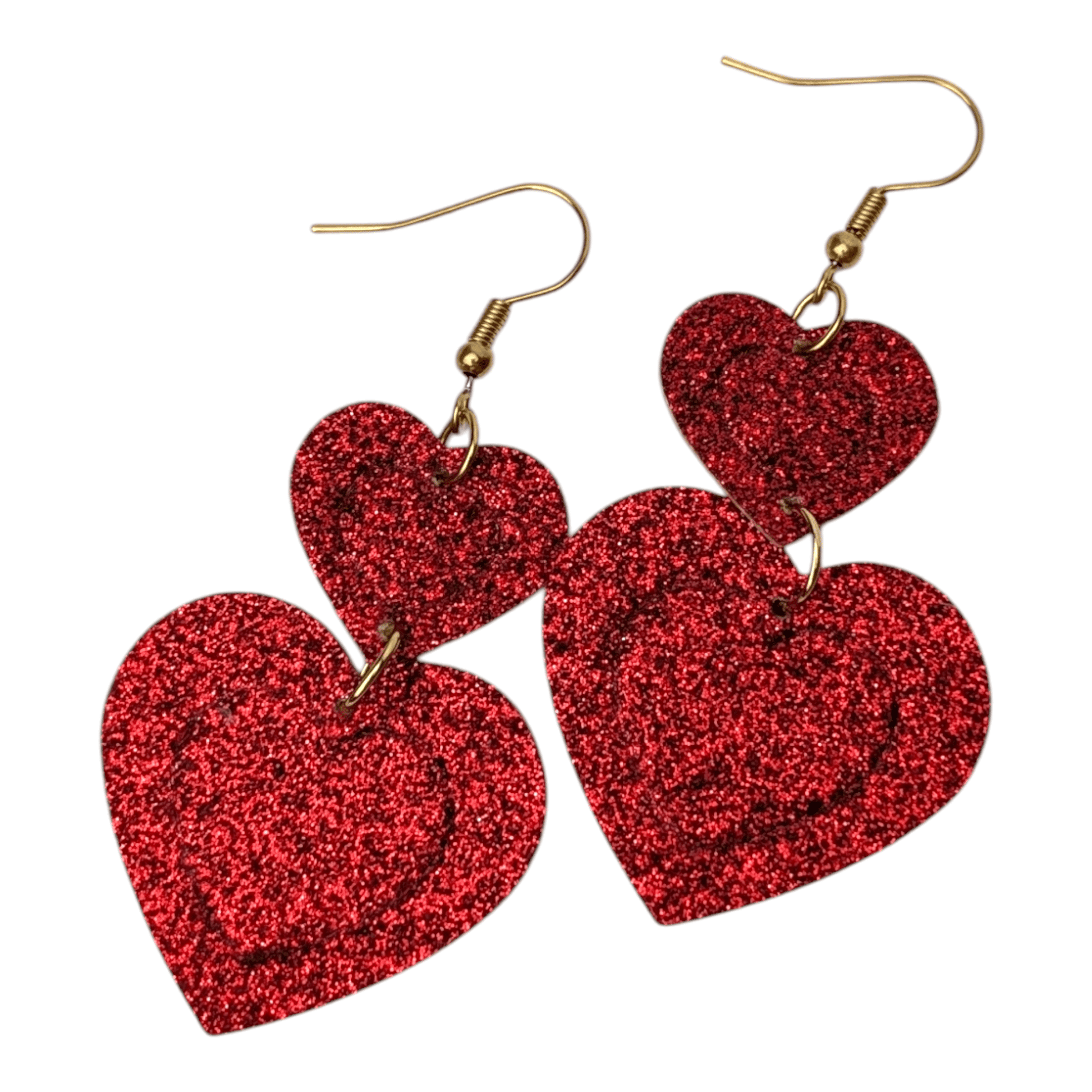 Big Reds double heart earrings - Trend Tonic