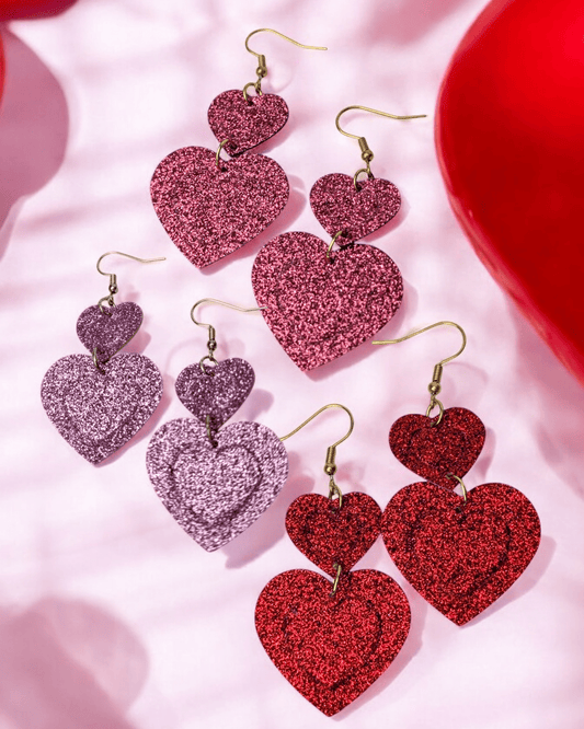 Big Reds double heart earrings - Trend Tonic