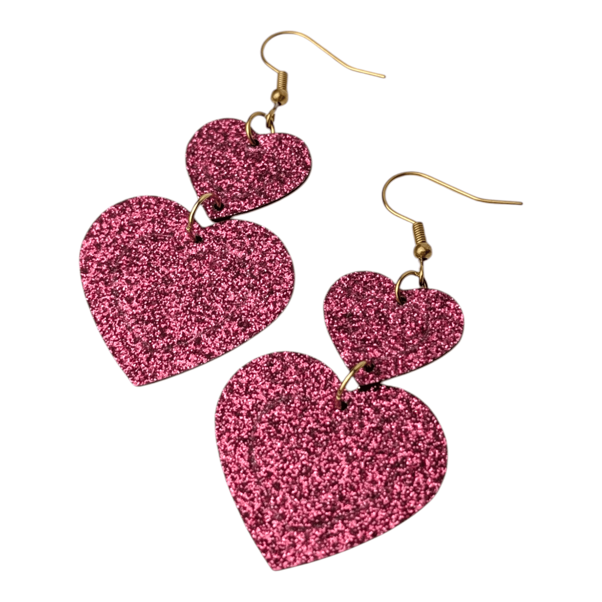 Big Reds double heart earrings - Trend Tonic