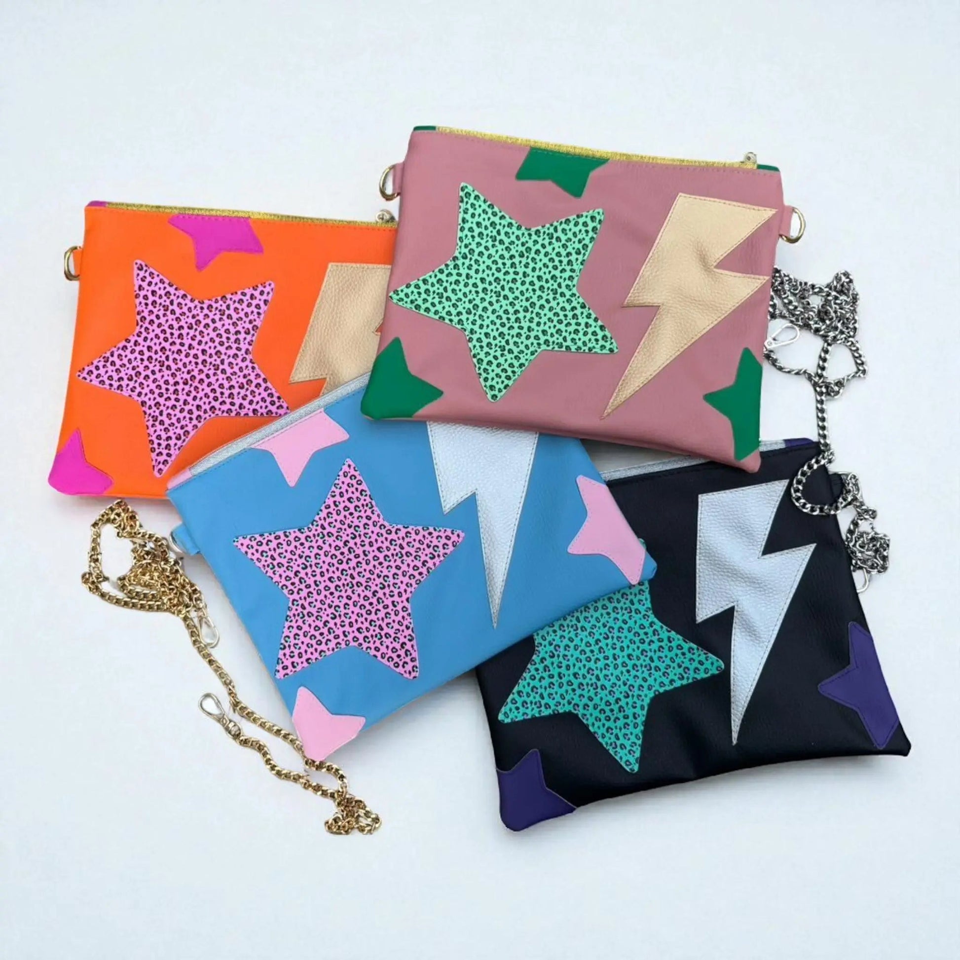 Blue and pink lightning bolt star bag - Trend Tonic