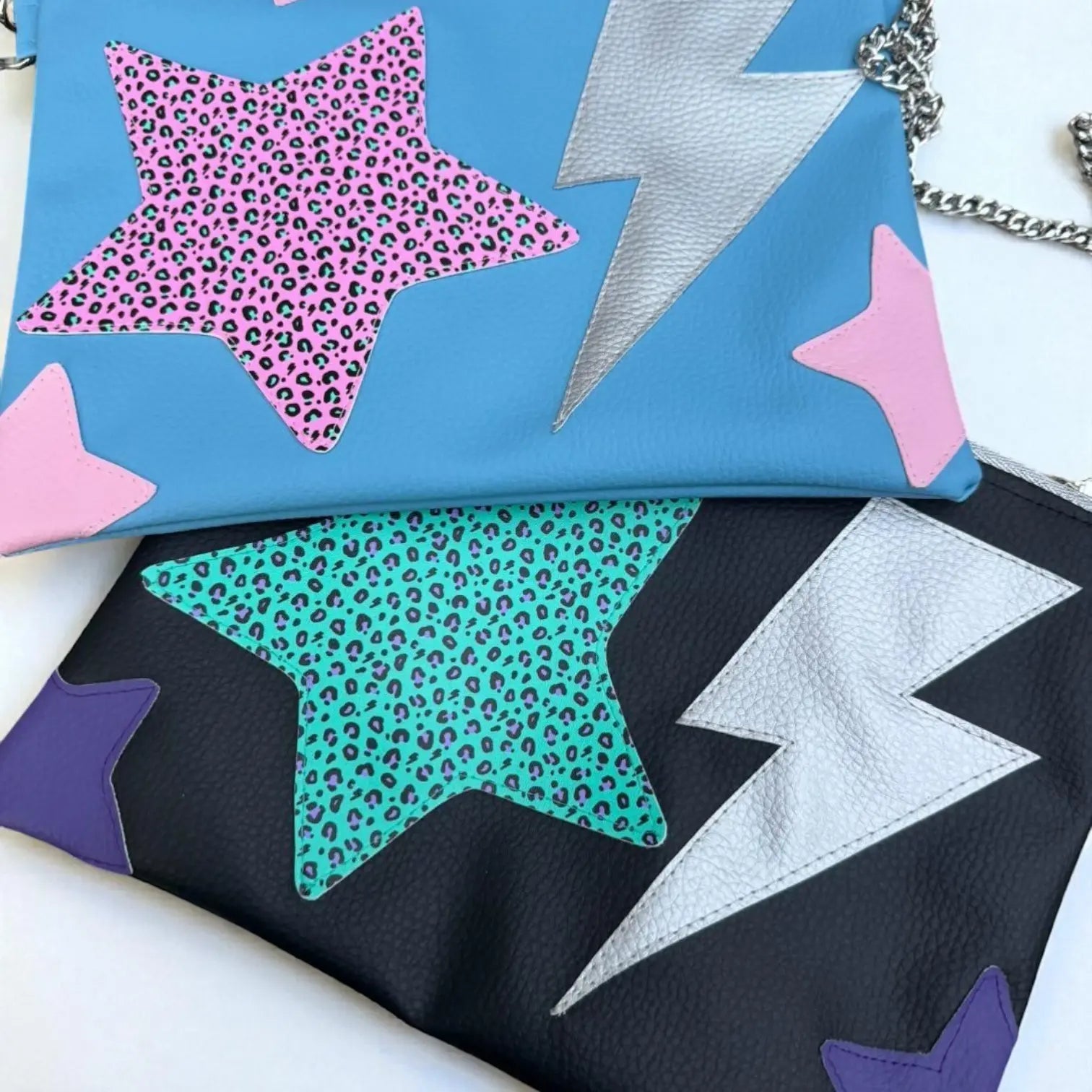 Blue and pink lightning bolt star bag - Trend Tonic