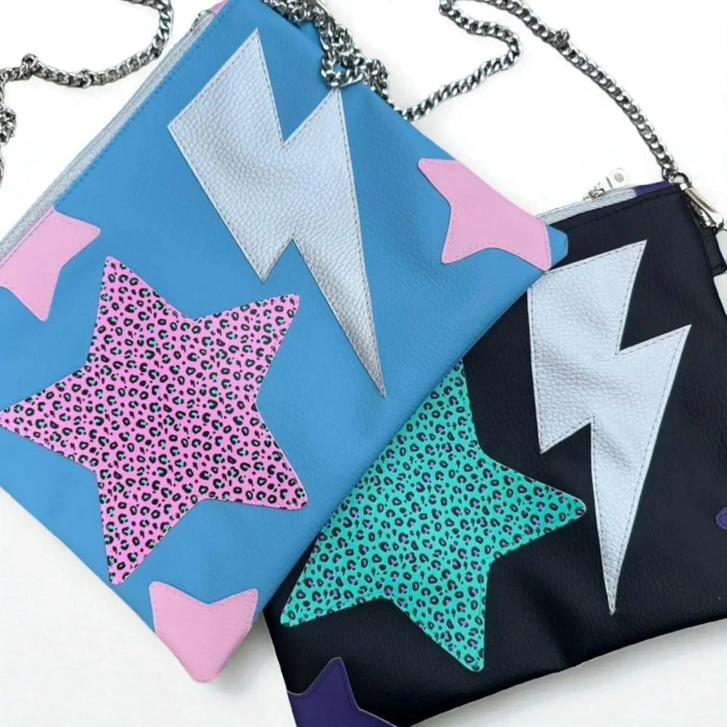 Blue and pink lightning bolt star bag - Trend Tonic