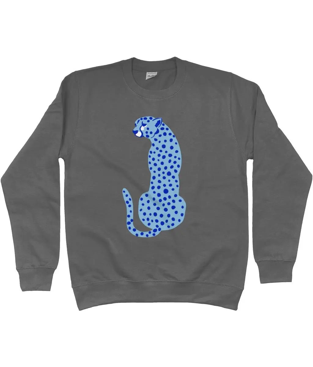 Blue leopard AWDis Sweatshirt - Trend Tonic