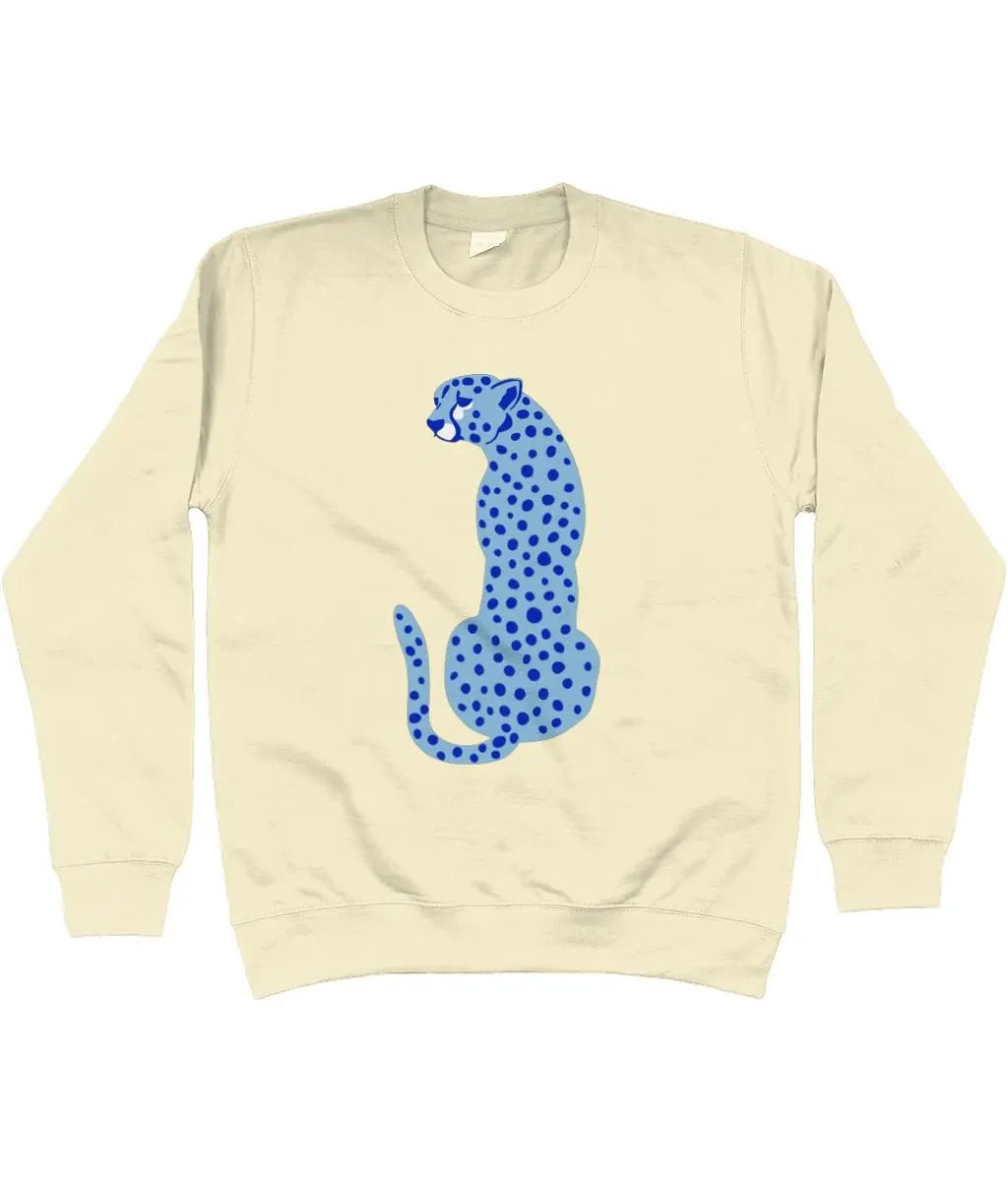 Blue leopard AWDis Sweatshirt - Trend Tonic