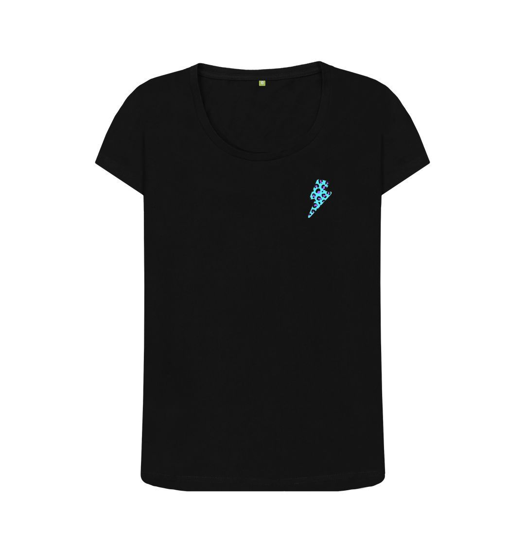 Blue leopard scoop neck tshirt - Trend Tonic