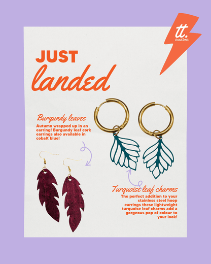 Burgundy leaf earrings - Trend Tonic
