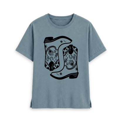 Stone Blue Printed T-shirt Front