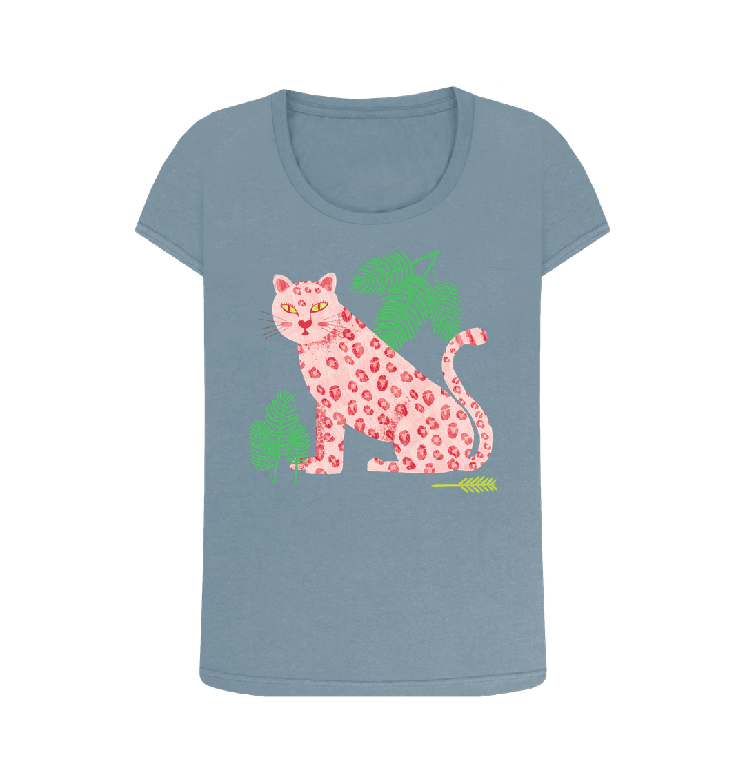 Stone Blue Printed T-shirt Front