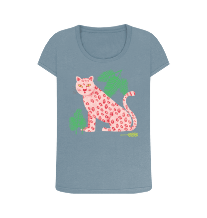 Stone Blue Printed T-shirt Front