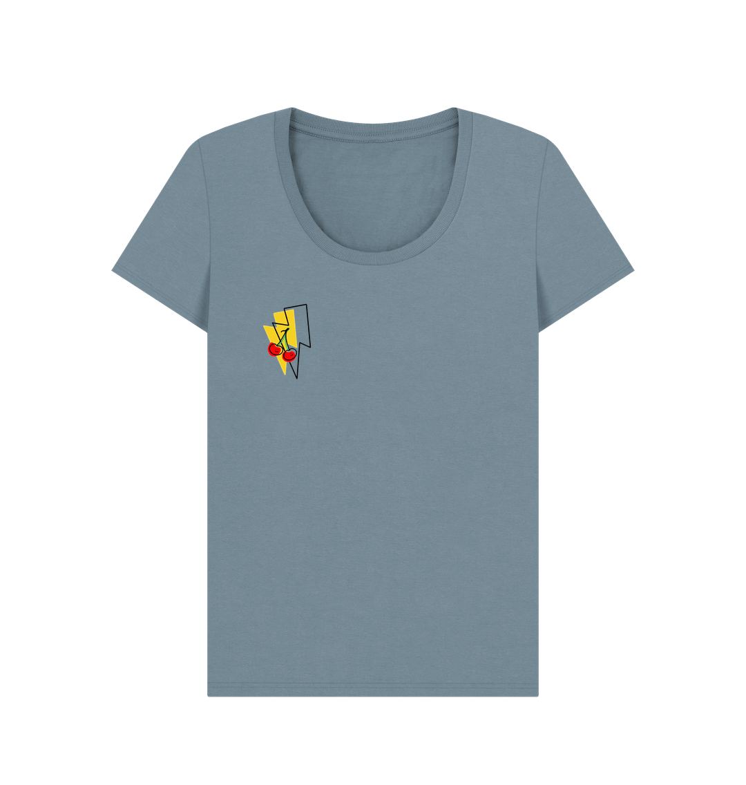 Stone Blue Printed T-shirt Front