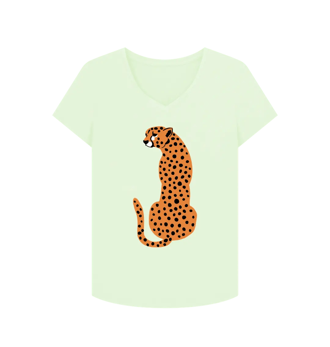 Cheetah V neck t-shirt - Trend Tonic