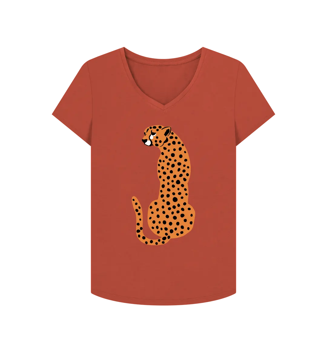Cheetah V neck t-shirt - Trend Tonic