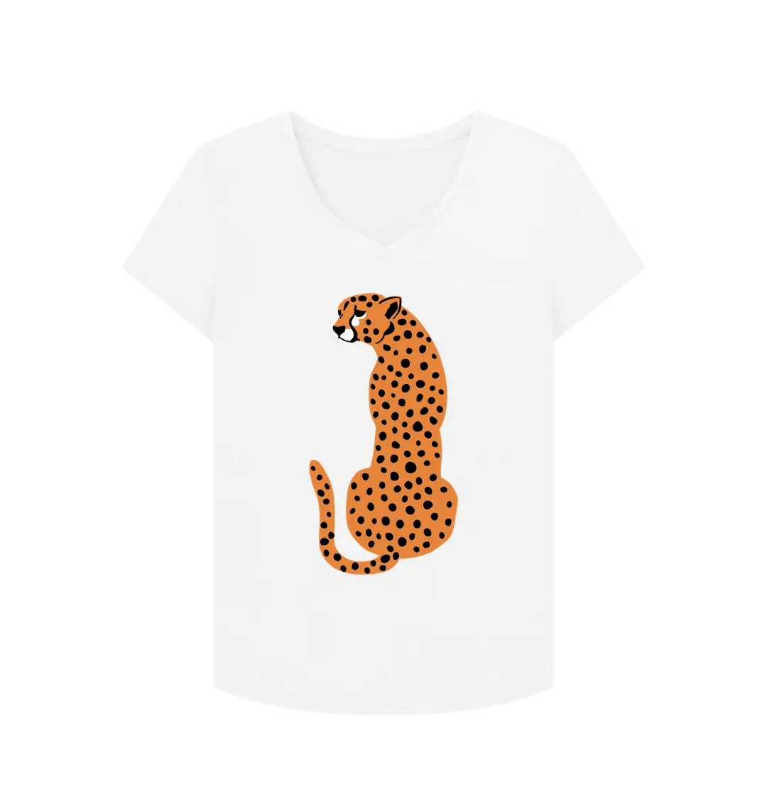 Cheetah V neck t-shirt - Trend Tonic
