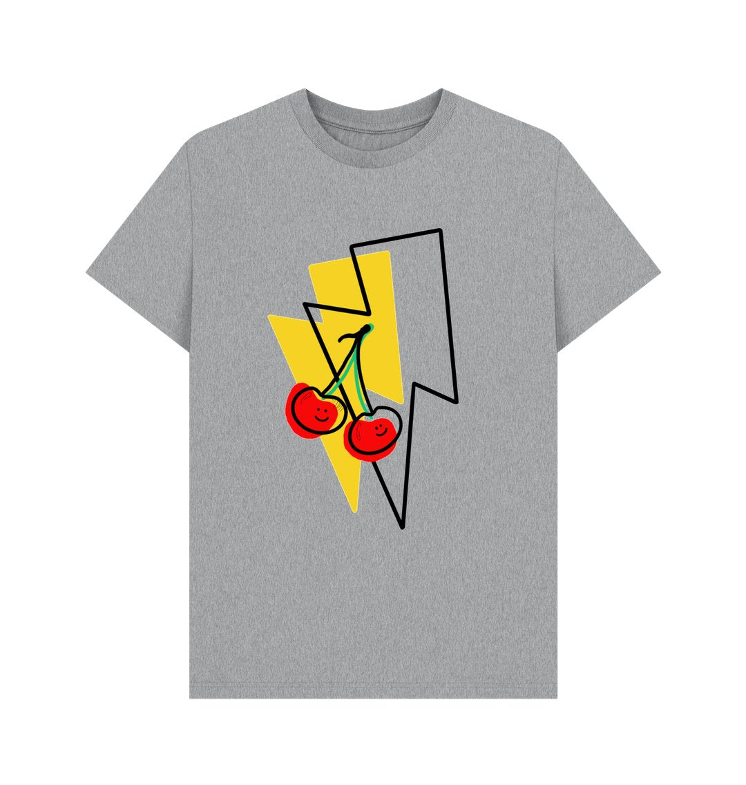 Cherry lightning bolt crew neck t-shirt - Trend Tonic