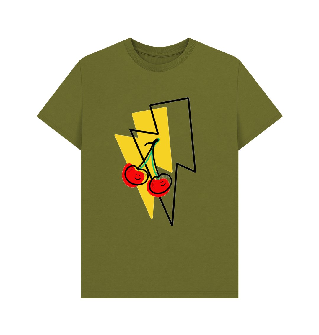 Cherry lightning bolt crew neck t-shirt - Trend Tonic