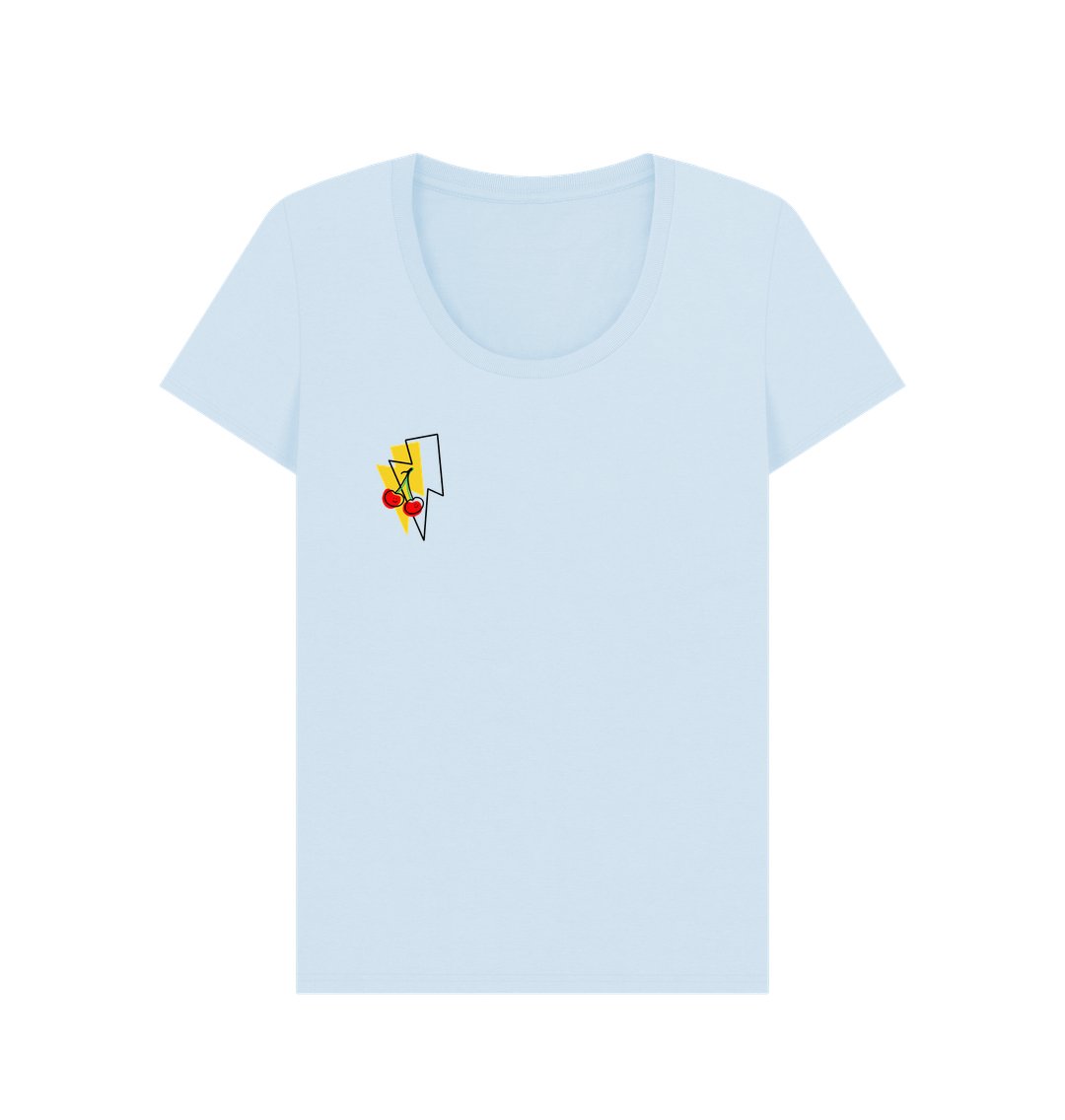 Cherry lightning bolt scoop neck t-shirt - Trend Tonic