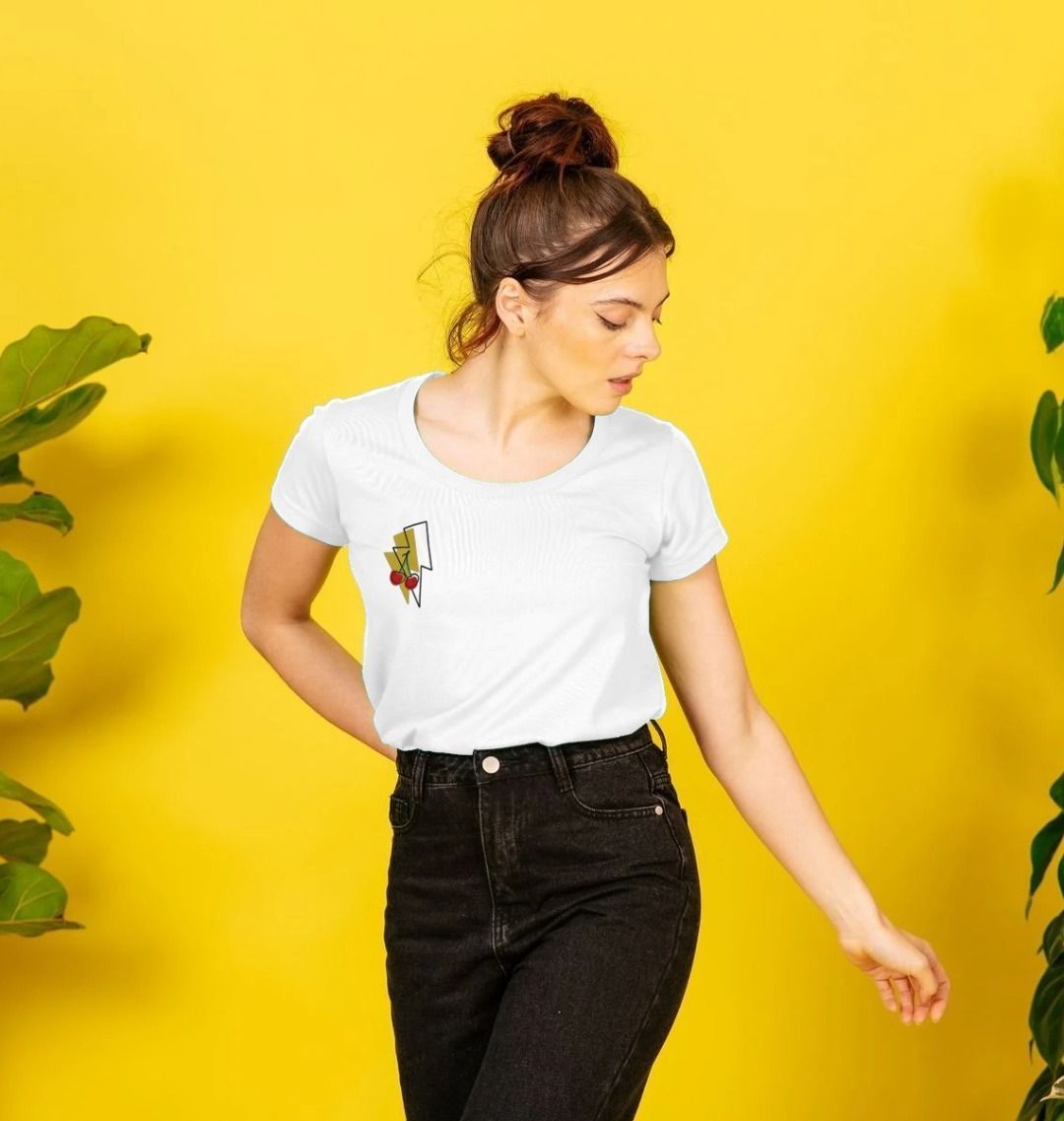 Cherry lightning bolt scoop neck t-shirt - Trend Tonic