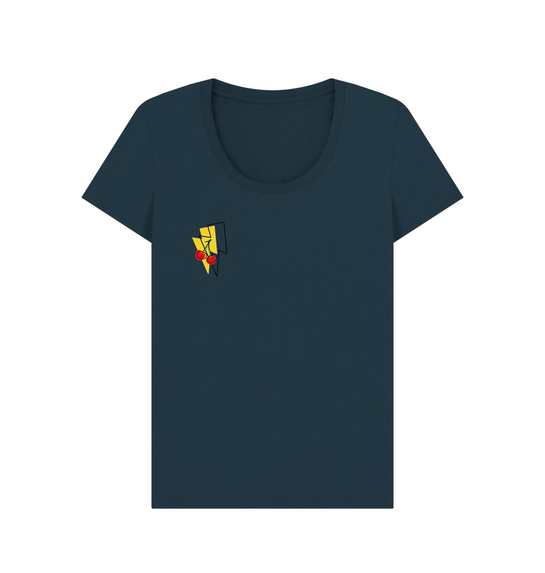 Cherry lightning bolt scoop neck t-shirt - Trend Tonic