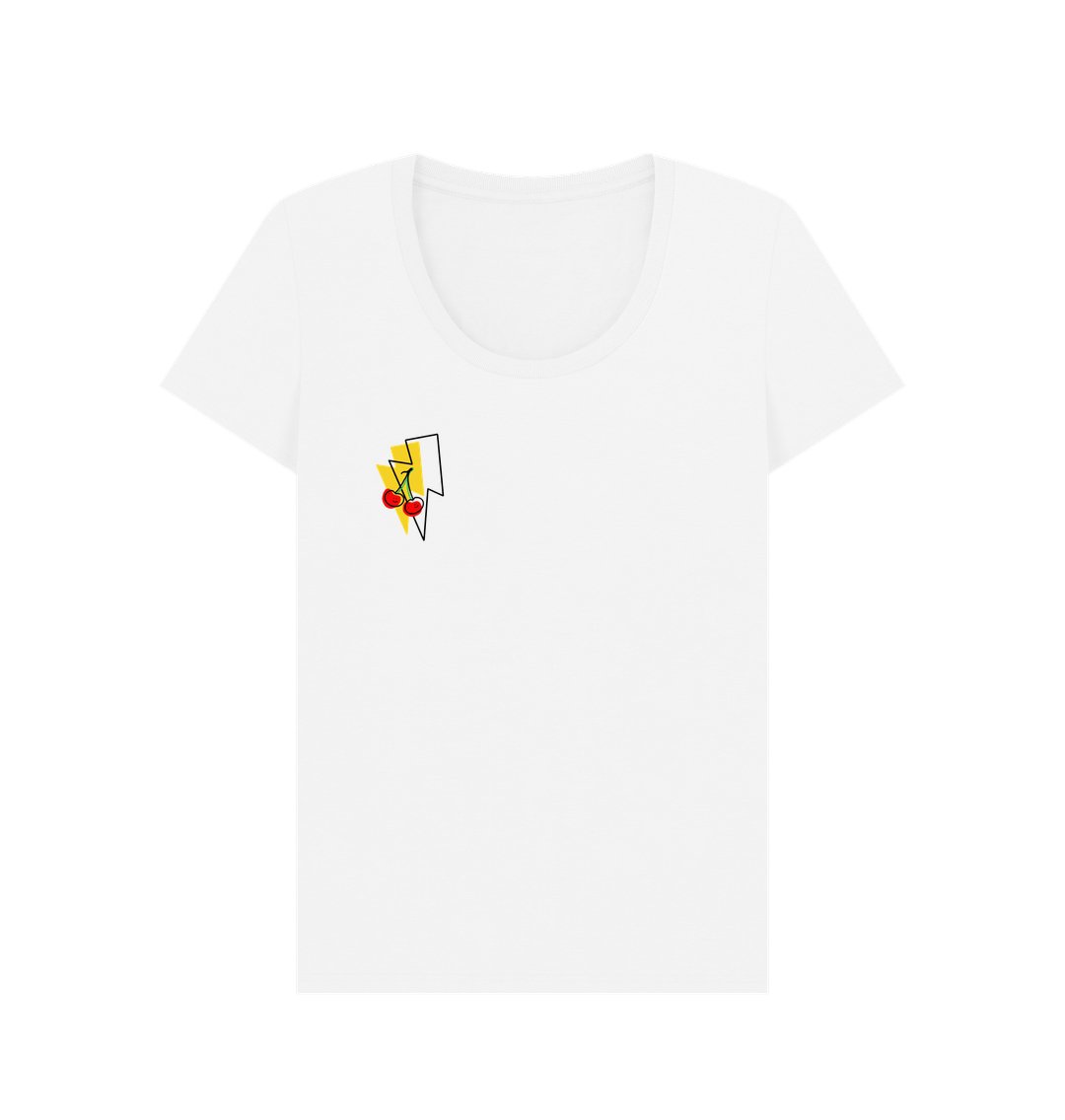 Cherry lightning bolt scoop neck t-shirt - Trend Tonic