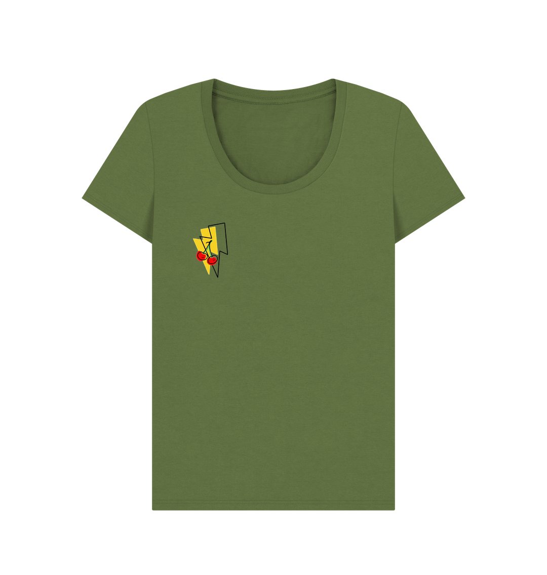 Cherry lightning bolt scoop neck t-shirt - Trend Tonic