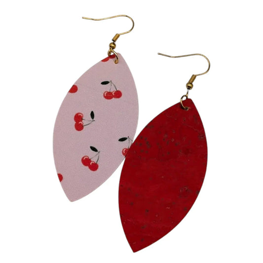 Cherry pop leaf earrings - Trend Tonic