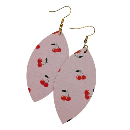 Cherry pop leaf earrings - Trend Tonic