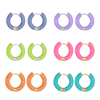 Chunky colourful hoop earrings - Trend Tonic