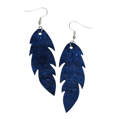 Cobalt blue leaf earrings - Trend Tonic