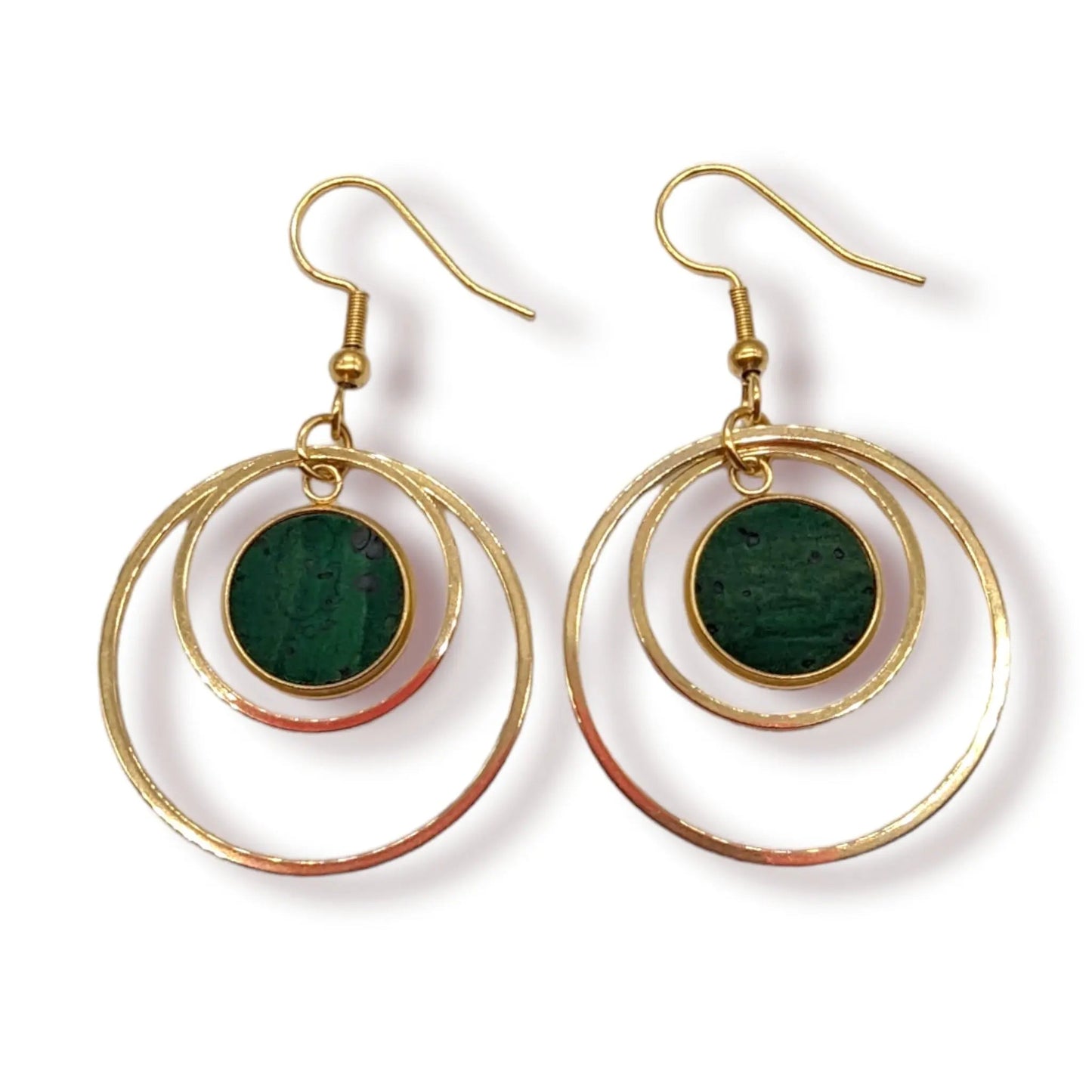 Cork and steel hoop earrings - Trend Tonic