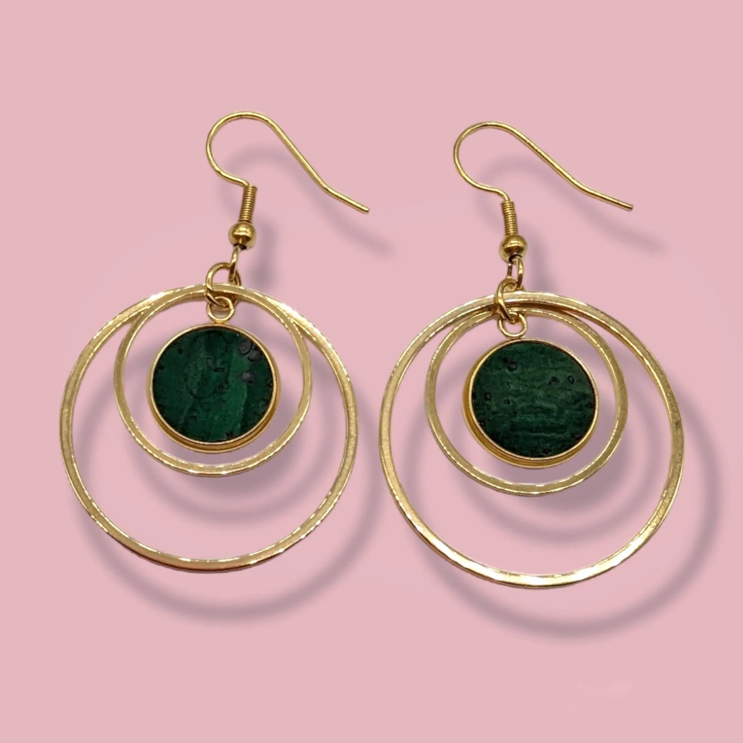 Cork and steel hoop earrings - Trend Tonic