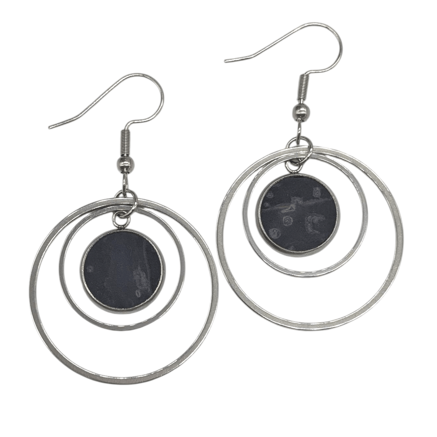 Cork and steel hoop earrings - Trend Tonic