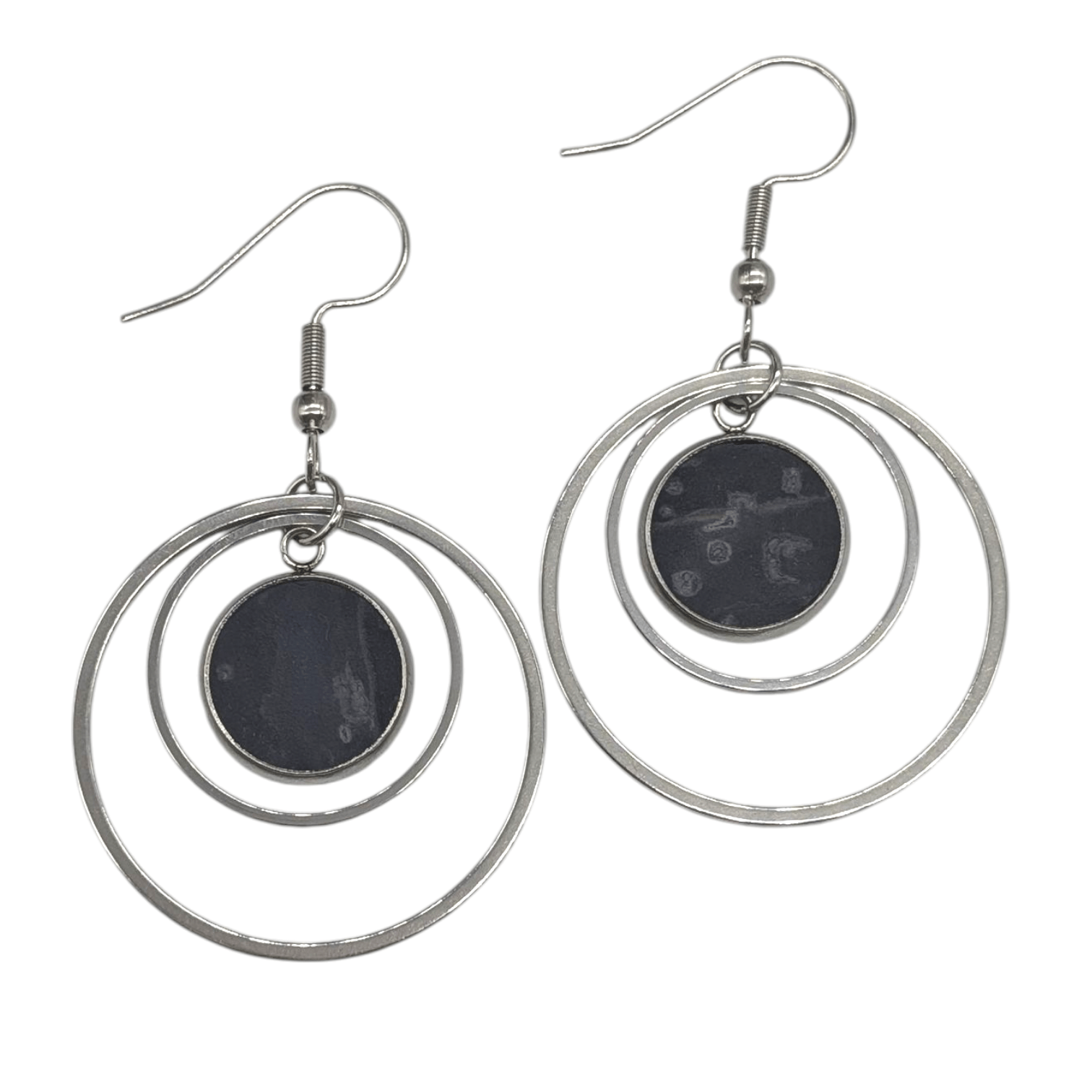 Cork and steel hoop earrings - Trend Tonic