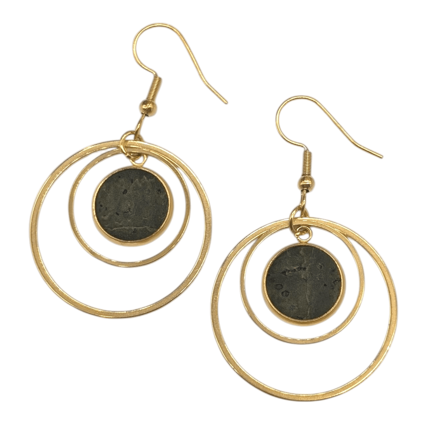 Cork and steel hoop earrings - Trend Tonic