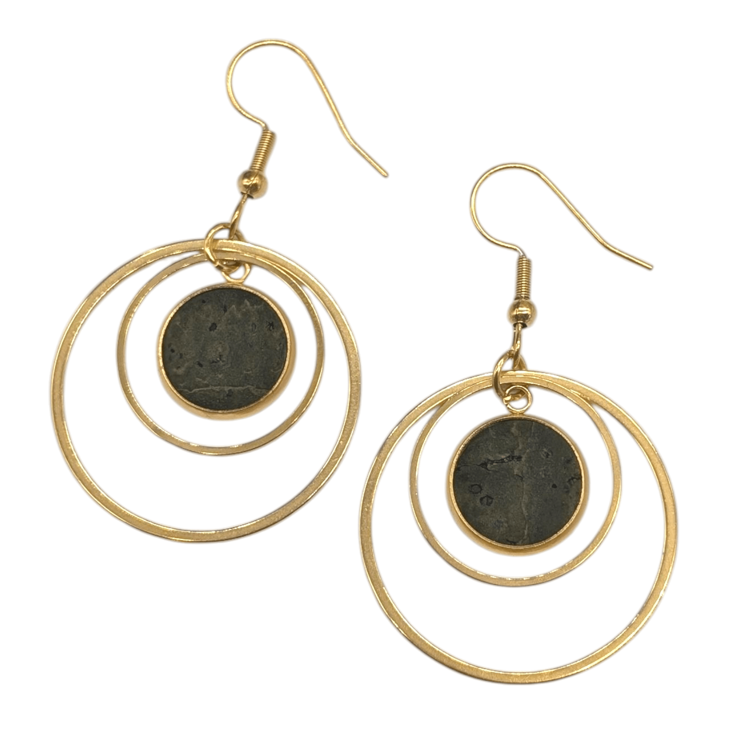 Cork and steel hoop earrings - Trend Tonic