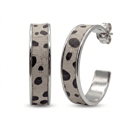 Cork leather hoop earrings - Trend Tonic